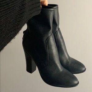 Black heel booties
